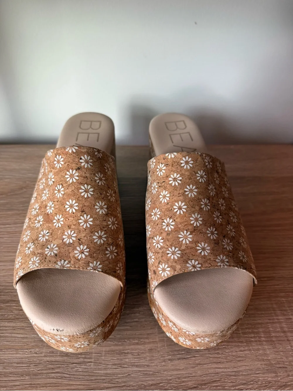 Beach by Matisse Terry Daisy Cork Platform Slide Sandals 9